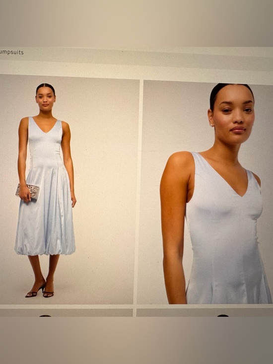 Abercrombie & Fitch Dresses & Skirts - V-Neck Light Blue bubble hem Midi Dress